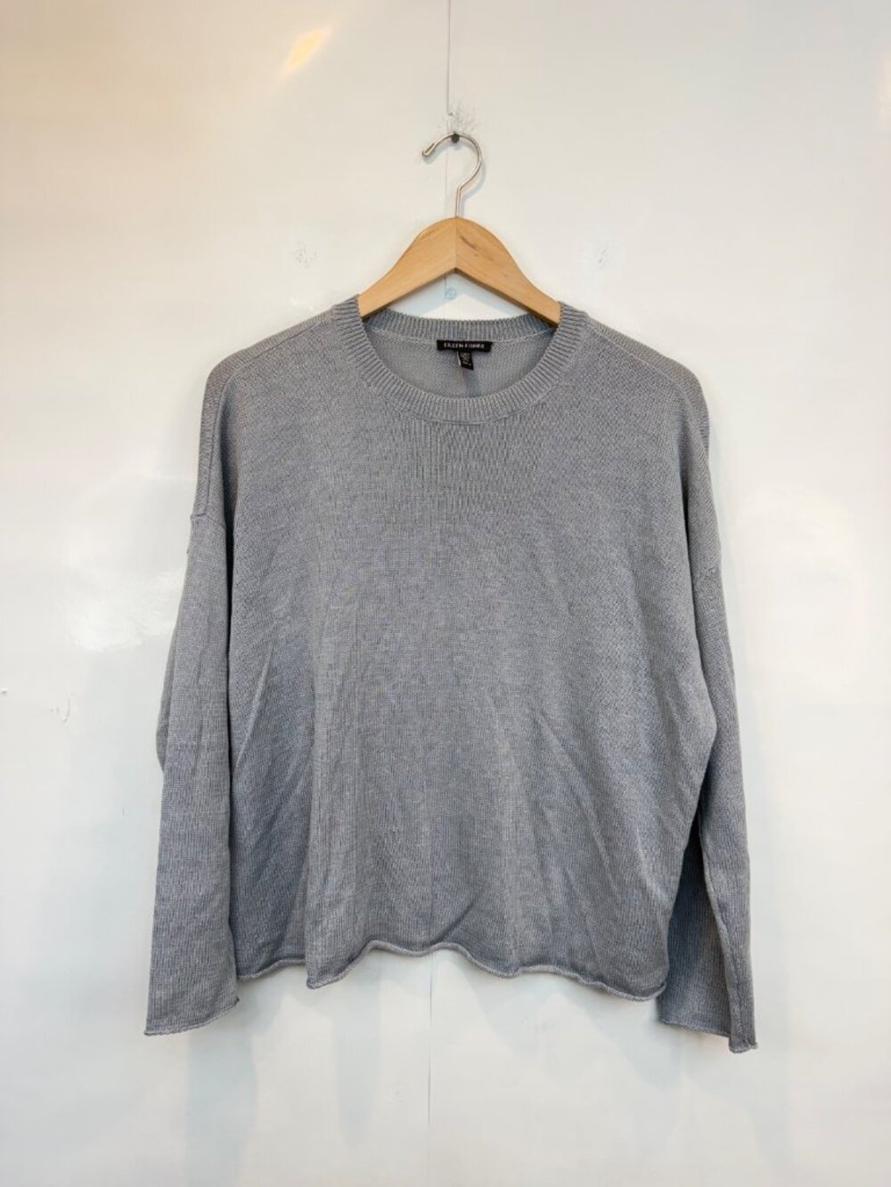 Eileen Fisher Women's Organic Linen Cotton Cord Crew Neck Sweater Size Small